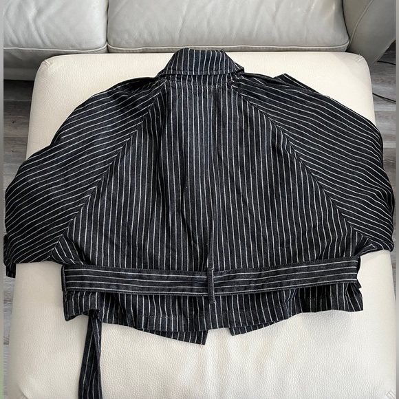 Zara Women’s Cropped Striped Denim Jacket - Size XL - Picture 10 of 12